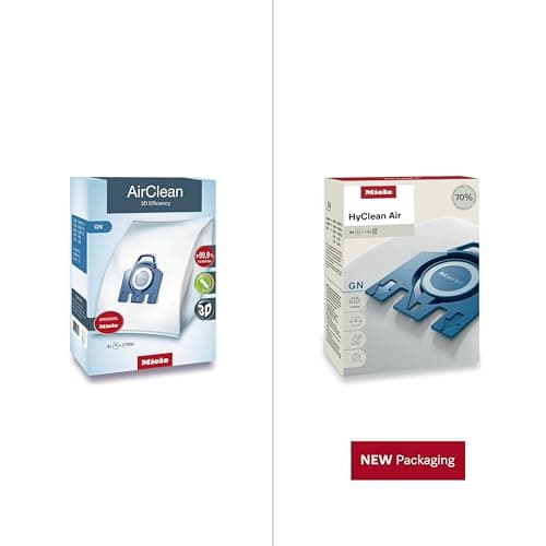 Miele Original AirClean 3D Efficiency GN Dust Bags for Vacuum Cleaners, 4 x Dust Bags, 1 x Motor Protection, 2 x Exhaust Filters - 10123210