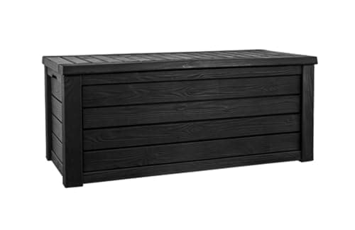 Keter Westwood 150 Gallon Resin Large Outdoor Storage Box for Patio Furniture, Outdoor Cushions, Garden Tools and Pool Floats, Dark Grey — view 7