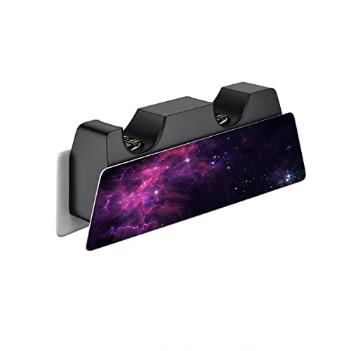 PlayVital for ps5 Skin - Disc Edition Full Set Vinyl Decal Sticker, Cover Skin Accessories for ps5 Controller & Charging Station & Headset & Media Remote - Purple Nebula — view 3
