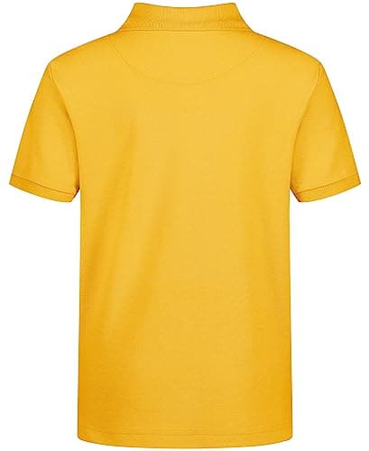 Nautica Big Boys' School Uniform Short Sleeve Pique Polo, Gold, Medium - 10/12
