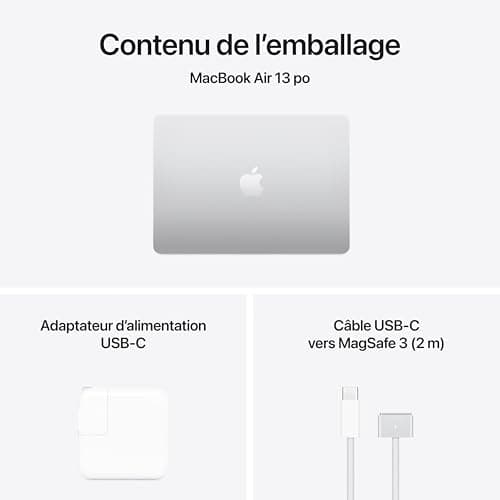 Apple 2025 MacBook Air 13-inch Laptop with M4 chip: Built for Apple Intelligence, 24GB Unified Memory, 512GB SSD Storage, Touch ID; Silver - French Keyboard — view 5