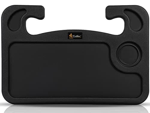 EcoNour 2 in 1 Car Steering Wheel Desk | Steering Wheel Tray for Laptop Car Mount with Pen Holder | Food Tray for Eating with Drinks Holder | Multipurpose Travel Accessories