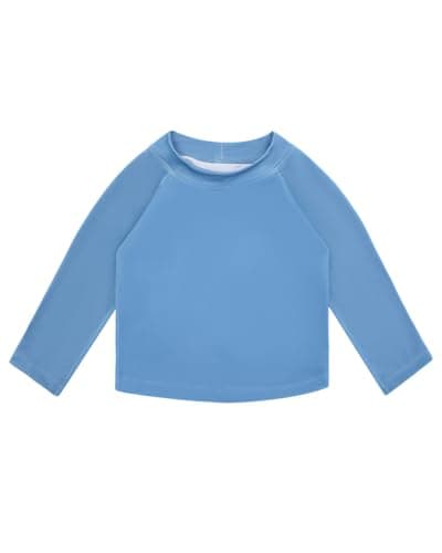babygoal Baby Blue Long Sleeve Rash Guard UPF 50+ Sun Protection Swim Shirt for Boys Girls, Infant Toddler UV Swimwear for Beach Pool Swimming SY05-18-24M-CA