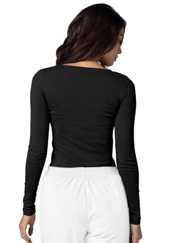 Adar Uniforms, Underscrubs for Women 2 Pack - Long Sleeve Underscrub Comfort Tee - 2902 - Black - XS — view 3