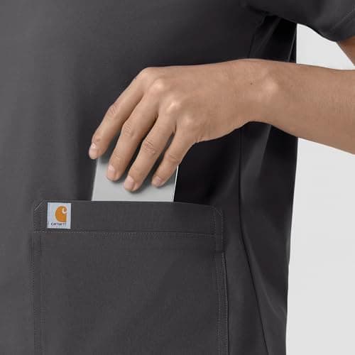 Carhartt Womens Scrub Top, Pewter, XX-Large — view 2