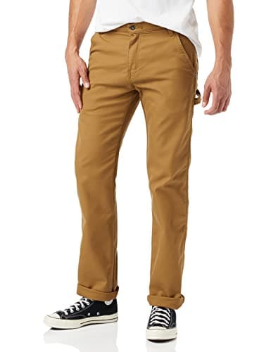 Dickies Mens Tough Max Duck Carpenter Pants, Stonewashed Brown Duck, 36W x 32L US