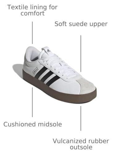 adidas Women's VL Court 3.0 Sneaker White/Black/Grey — view 2