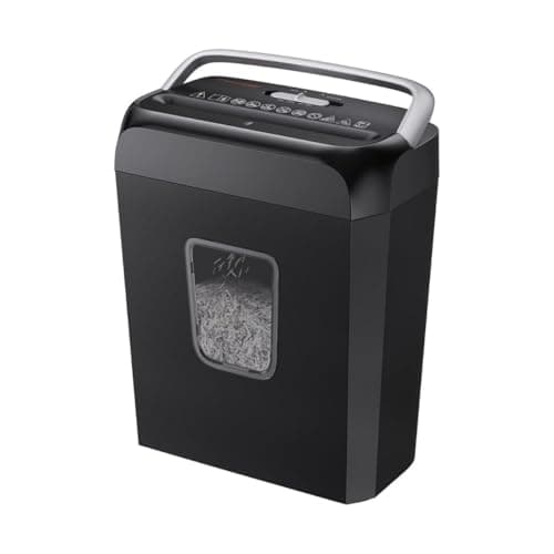 Bonsaii 6-Sheet Crosscut Paper Shredder for Home Use, Small Paper Shredder for Home Office, Portable Document Shredder with 3.4 Gal Wastebasket (C237-B)