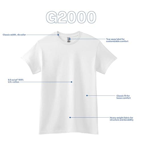 Gildan Adult Ultra Cotton T-Shirt, Style G2000, Multipack, White (2-Pack), Large — view 5
