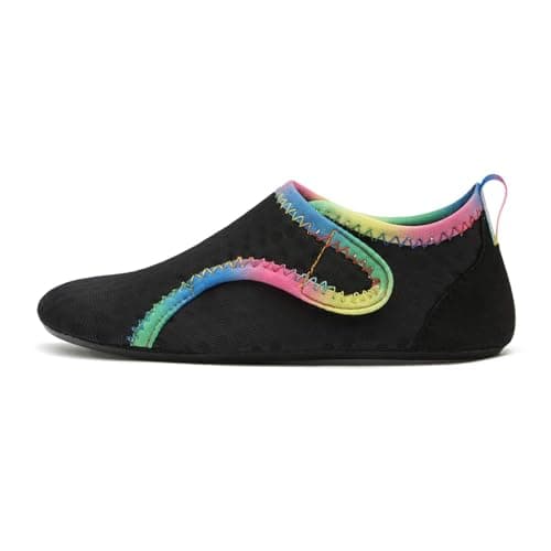 JIASUQI Kids Boys Girls Summer Athletic Water Shoes Barefoot Aqua Socks for Beach Swimming Pool(VelBlack B,Size 13-13.5 Little Kid) — view 3
