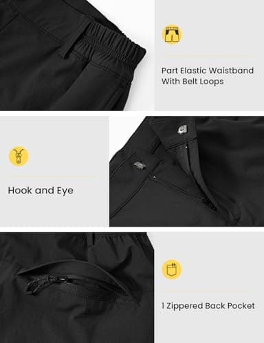 Rdruko Women's Hiking Golf Shorts Quick Dry Cargo Outdoor Sport Short with Zipper Pockets Black M — view 4