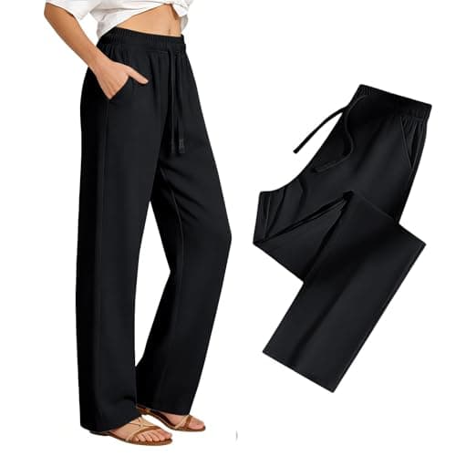 Pantalon Femme, Summer Pants for Women High Waisted Pants for Hiking Golf Quick Dry Loose Sweatpants with Pockets — view 5