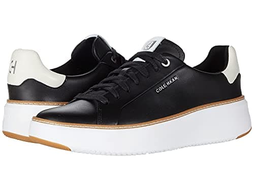 Cole Haan Womens Grandpro Topspin Sneaker, Black/Optc Wht/Cyber Yellow, 8-B US