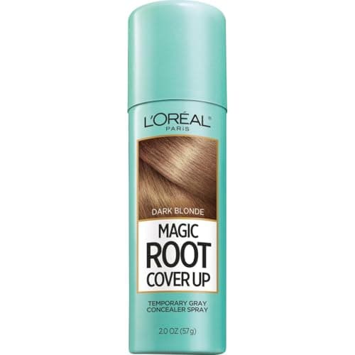 L'Oreal Paris Magic Root Cover Up Gray Hair Spray, 100% Gray Hair Coverage with Buildable, Lightweight, Transfer-Resistant, and Temporary Formula, Ammonia-Free, Dark Blonde, 2 oz (1 Count)