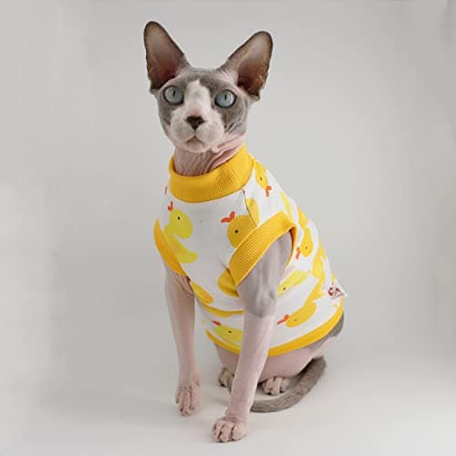Sphynx Hairless Cat Cotton T-Shirts Cat Vest Pet Clothes Kitten Shirts — view 5