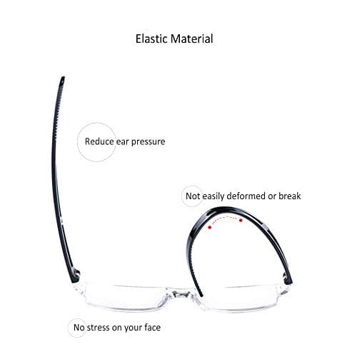 LifeArt Blue Light Blocking Reading Glasses, 4-Pack Men’s and Women’s Rectangular Frame, Anti-Reflective Lenses, +2.50 Magnification — view 4