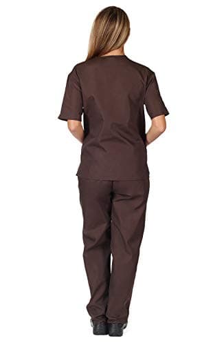 Natural Uniforms Scrub Set Medical Scrub Top and Pant, CHOCHOLATE-3XL Chocolate — view 2