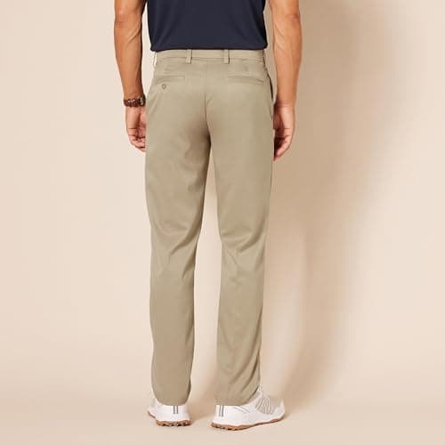 Amazon Essentials Men's Straight-Fit All-Day Stretch Golf Pant, Khaki, 34W x 32L