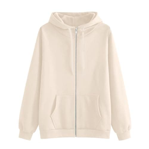 MKLUNJOP Womens Hoodies Zip Up Oversized Sweatshirt Lightweight Jacket — view 3