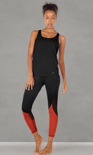icyzone Yoga Tops Workouts Clothes Activewear Built in Bra Tank Tops for Women (M, Black) — view 7