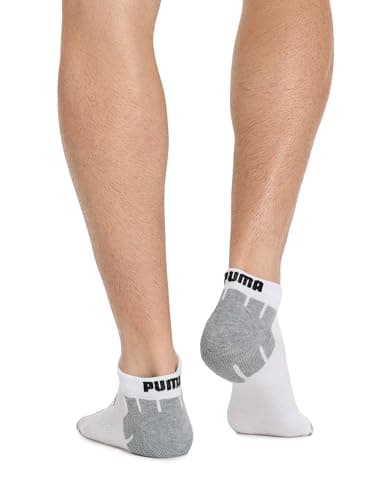 PUMA Men's 8 Pack Low Cut Socks, White/Grey, 10-13 — view 5
