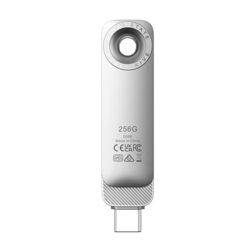 Lexar D50E 256GB Solid State Dual Drive, USB Flash Drive Up to 400MB/s Read, 360MB/s Write High-Performance, USB-C & USB-A Port, Metal Housing Swivel Design, Compatible with iPhone 17, Android, PC — view 3