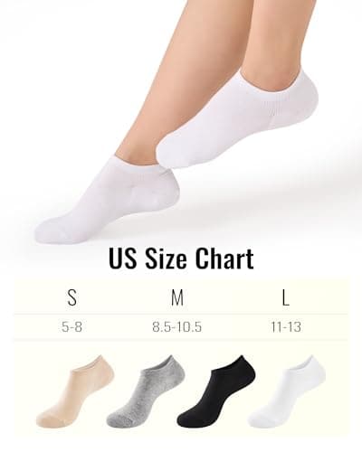 SukModen No Show Socks Women Men Non Slip Invisible Liners for Flats Breathable Cotton Low Cut Ankle Socks 6 Pairs Gift Box, Size 5-8 WBG — view 5