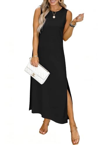RUMIA Dresses for Women 2026 Sleeveless Casual Maxi Dress Black M — view 4