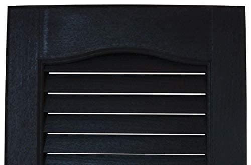 Shutters, Louvered Shutters, Standard Louvered Exterior Vinyl Window Shutters, Black, (1 Pair = 2pcs) 12"W x 40"H — view 2