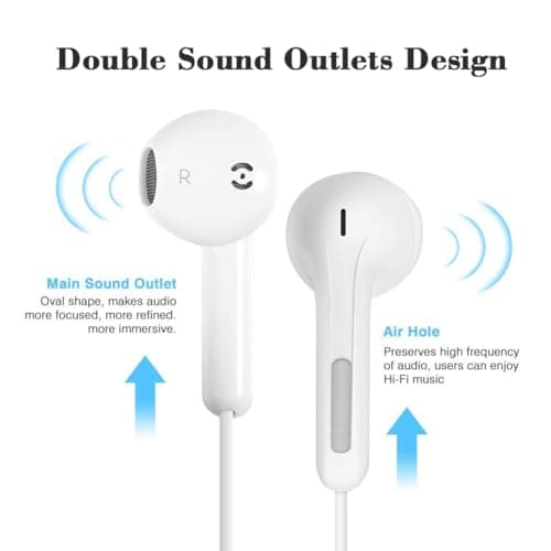 2 Pack Wired Earbuds with Microphone, 3.5mm Jack In-Ear Headphones Wired Earphones with Mic Noise Isolating Plug in Ear Buds for Computer Laptop PC iPhone Android, Airplane Travel Headphones with jack — view 2