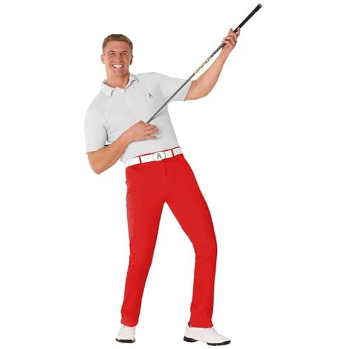 Royal & Awesome Red Golf Pants Men, Crazy Golf Pants for Men, Chino Pants for Men, Mens Pants Slim Fit, Men Pants Casual, Red Pants Men