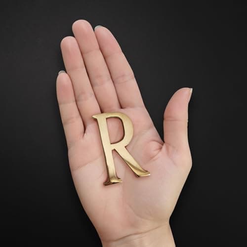 Robin Collection Brass Alphabet Letter, Gold Finish, 4 Inch Height, Wall Mount, 8mm Thickness (R, 3 Inch) — view 5