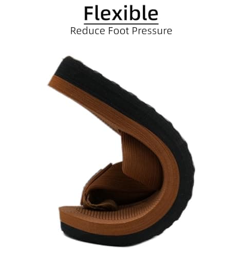 Meik Mangni Kids Boys Girls Flip Flops Comfortable Cushion Thong Sandals Lightweight Slip Resistant Sandals Summer Durable Quick Dry Slide Shower Shoes for Beach Swim Pool, Brown 4 Big Kid — view 2
