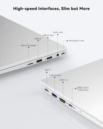 NIMO 15.6'' IPS FHD-Laptop, 8GB RAM 256GB SSD AMD Ryzen 5(Beat i5-1135G7, 4 Cores Up to 3.7GHz) Student Computer with 2 Years Warranty, 65W Type-C, Fingerprint, Backlit Keyboard, BT5.2, Numpad — view 3