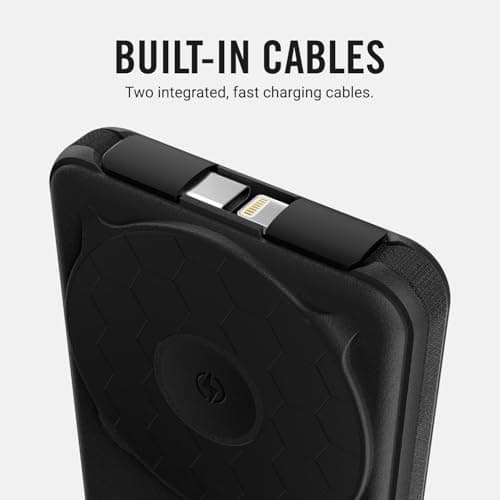 Ridge Magnetic Power Bank Battery Pack 10,000mAh - Fast Charging, Compatible with MagSafe - Portable Charger Powerbank - with Built in Cables, Wireless Charging & Magnetic Attachment (Matte Black) — view 3