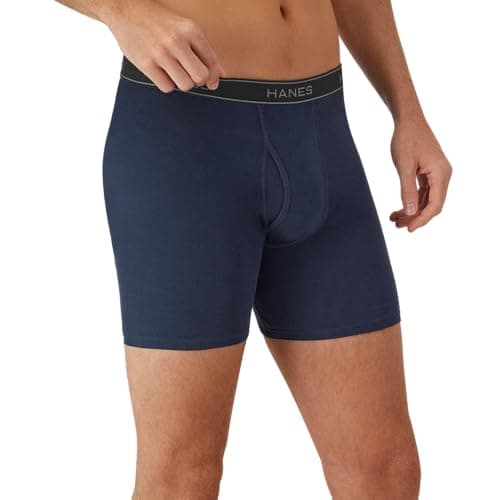 Hanes mens 4 Pack boxer briefs, Black/Grey, Large US — view 3