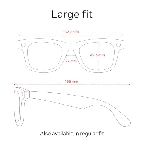 Ray-Ban Meta Glasses, Wayfarer Large, Shiny Black/Clear — view 5