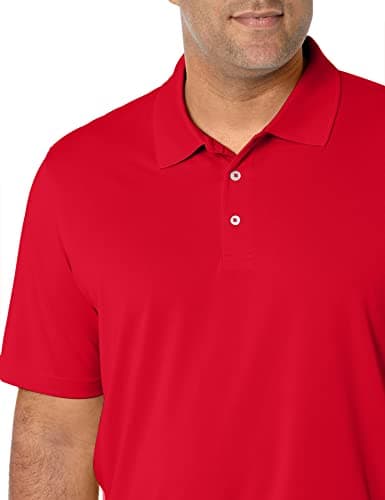Amazon Essentials Men's Men's Regular-fit Quick-Dry Golf Polo Shirt Shirt, -Red, X-Large — view 2