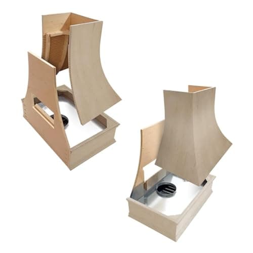 Riley & Higgs Unfinished Wood Kitchen Range Hood Cover, Curved Front Wall Mount Vent Hood, Classic Trim, Plywood with Maple, 43.5” W x 30” H — view 5