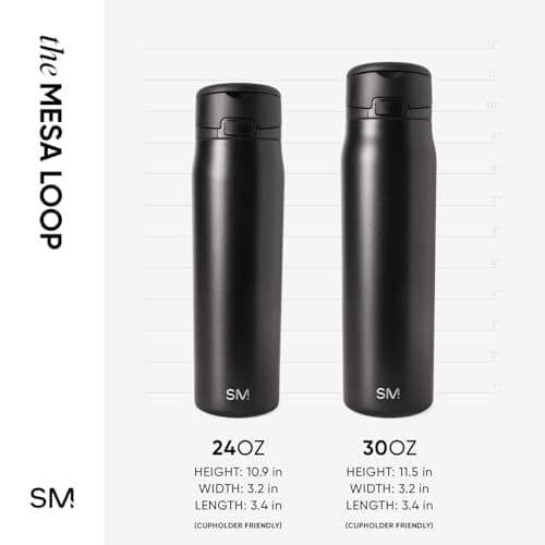 Simple Modern Mesa Loop Water Bottle with Straw | 30oz Cup Holder Friendly Insulated Stainless Steel Bottles for Travel, Sports and School | Seaside Stripes — view 5