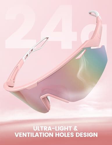 Lamicall Polarized Sports Sunglasses for Men Women, [24g Ultralight] [Adjustable Nose Pad] UV400 Protection Sun Glasses for Cycling Running Baseball Fishing Golf Beach Volleyball, Gifts for Mom Men — view 3