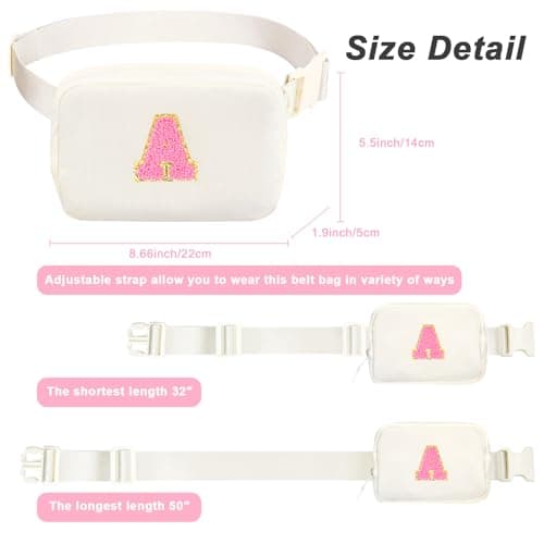 Personalized Initial Fanny Pack - Birthday Gifts Set for Girls Teen Girls Kids, Christmas Gift Cross Body Bag Belt Bag Gifts Trendy Stuff for 4 5 6 7 8 9 10 11 12 13 Year Old Girl (A) — view 2