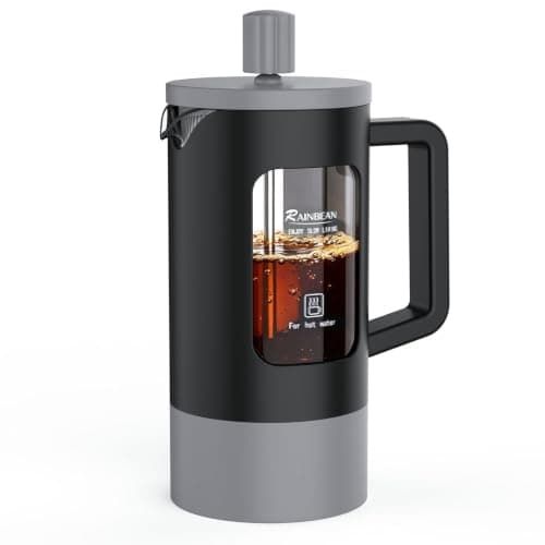 RAINBEAN Cafetiere French Press,2 Cup Coffee Maker and Tea Maker with Heat Resistant Borosilicate Glass,BPA-Free Dishwasher Safe Percolator,0.34 L/12 oz