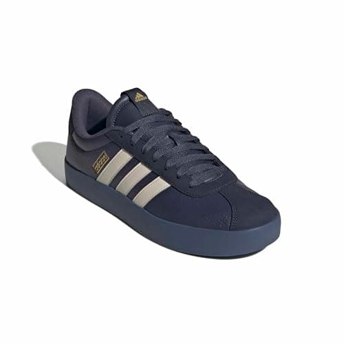 adidas Men's Vl Court 3.0, Shadow Navy/Wonder White/Gold Metallic, 12.5 — view 3