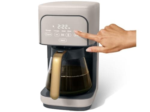 Programmable 12-Cup Coffee Maker with Touch Controls, Auto Brew Timer, Reusable Filter, Large Glass Carafe, Premium Countertop Coffee Machine (Porcini Taupe) — view 8