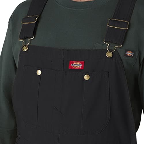Dickies Mens Bib Overalls, Rinsed Black, 34W x 32L US — view 4