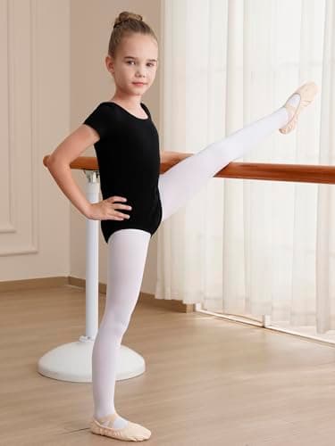 WEGETIT Leotards for Girls Gymnastics Toddler Ballet Leotard Girls Dance Shirts (Black,4-6Years) — view 8