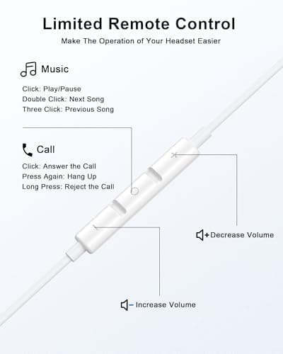 [Apple MFi Certified] Upgraded USB C Headphones for iPhone 17 16 15 Pro Max — view 2