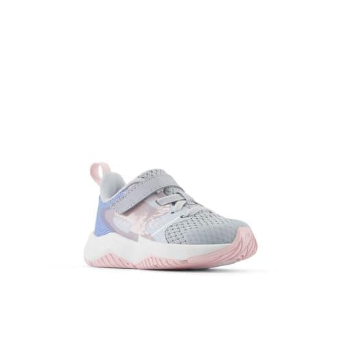 New Balance Kid's Rave Run V2 Bungee Lace with Top Strap Running Shoe, Bright Sky/Granite/Rose Sugar, 5 M Toddler — view 3