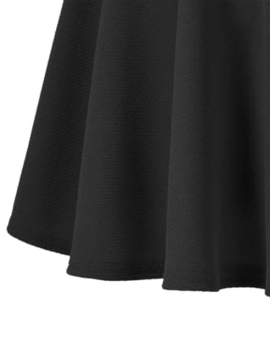 Urban CoCo Women's Basic Versatile Stretchy Flared Casual Mini Skater Skirt (XS, Black) — view 5